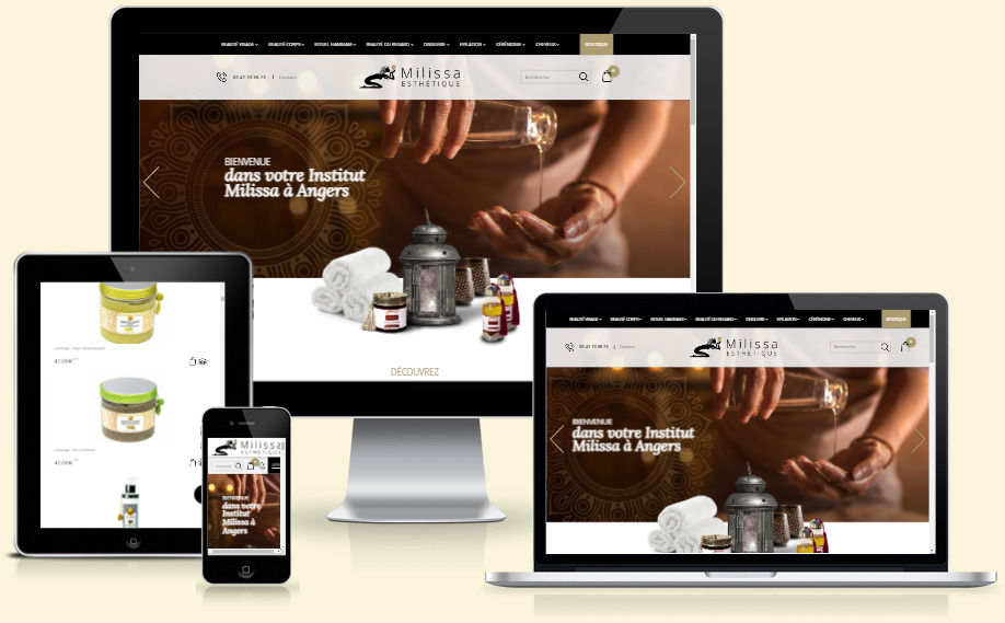 Boutique WooCommerce + site vitrine WordPress - Milissa Esthétique